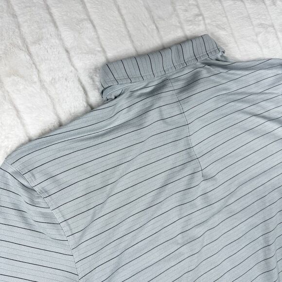 Lululemon Polo Shirt Men L Gray Stripe Evolution Performance Golf Short Sleeve - Picture 9 of 12